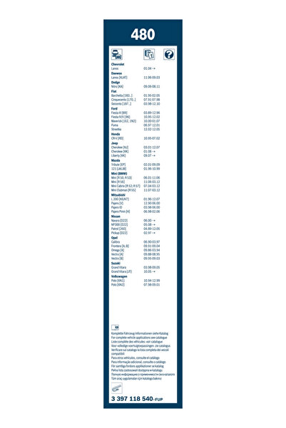 Bosch Lamela Stergator Fata Nissan NP300 Pickup Opel Ascona B/Kadett D/Vectra A