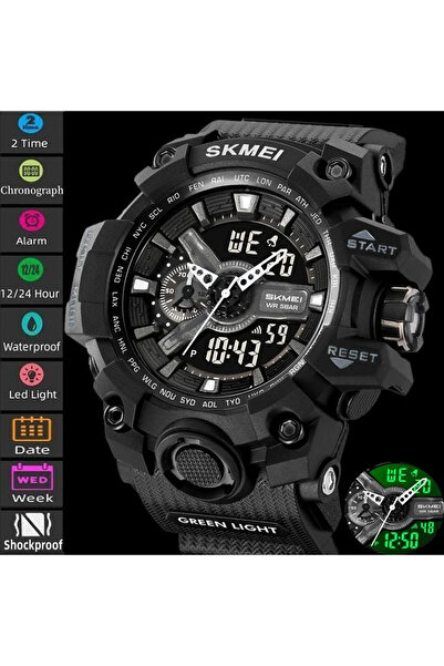 Skmei 2396 Black Men's Digital Watch - Multiple Functions, Sport Design, LED Display, Alarm, 5ATM