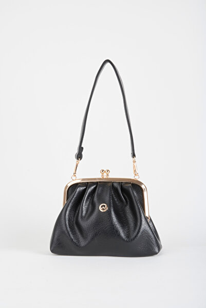 Vivaq Women's Black Daisy Medium Size Double Strap Lined Burs Closure Handbag and Shoulder Bag