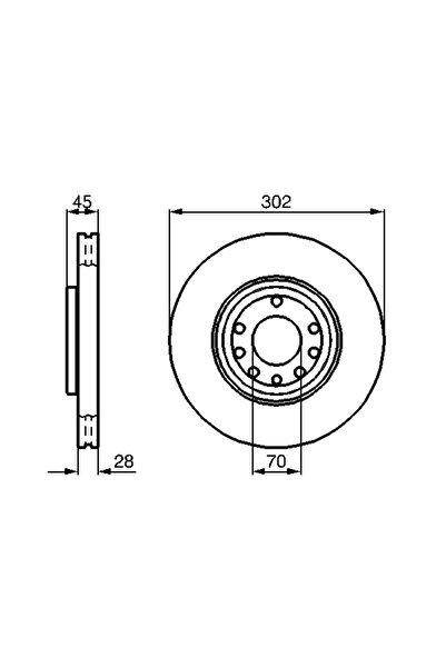 Bosch Disc Frana Opel Signum/Vectra C Saab 9-3