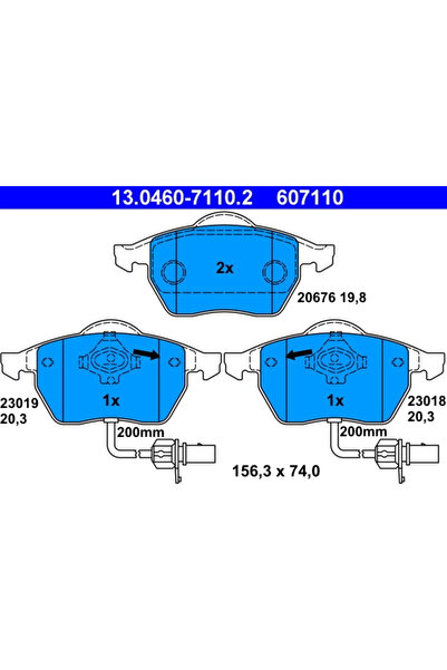 Ate Set Placute Frana Frana Disc Audi A4 B5/A6 C5 Vw Passat B5 1994-2013
