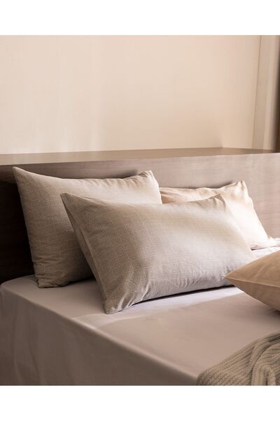 Madame Coco Odette 100% Cotton Ranforce 2-Piece Pillow Case - Beige