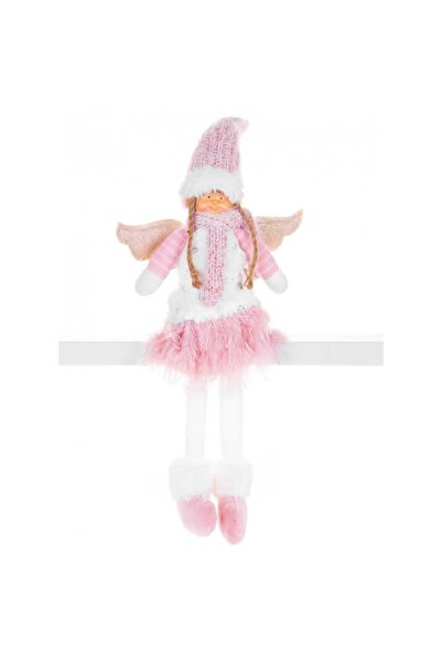 Strend Pro Decorațiune de iarnă, înger cu aripi și fustă roz, alb, 23x12x59 cm