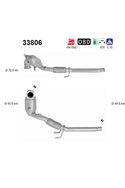 As Катализатор Seat Arona/Ibiza 5 Vw Polo 6/T-Cross