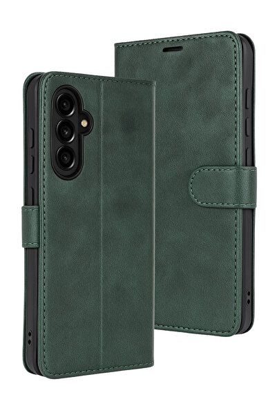 m.tk moveteck Samsung Galaxy S25 Fe Kılıf 360 Tam Kaplar Deri Dokulu Kapaklı Cüzdan Standlı Kartvizitli Kapak