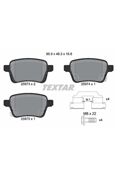 TEXTAR Комплект спирачни накладки за дискови спирачки Fiat 500L