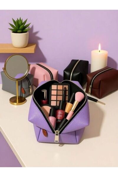 NorthAK حقيبة مستحضرات التجميل من ليلك - حقيبة مكياج أنيقة للسفر كبيرة الحجم ...