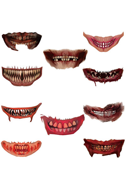 OEM Set of 10 temporary tattoos for Halloween, perfect for parties, decoratio...