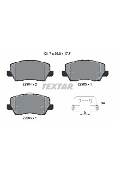 TEXTAR Set Placute Frana Frana Disc Kia Picanto 3/Picanto Runner