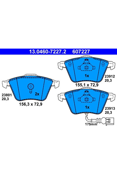 Ate Set Placute Frana Frana Disc Audi A3/Tt Seat Leon 2005-2017