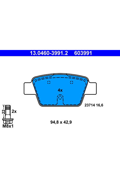 Ate Set Placute Frana Frana Disc Alfa Romeo Mito Fiat Bravo 2/Multipla/Stilo