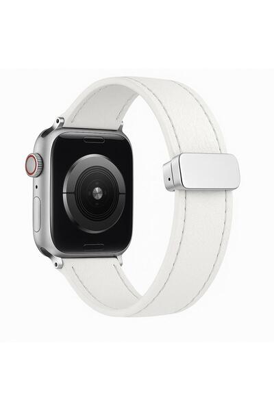 UnDePlus Apple Watch 10/11 42mm-38/40/41mm Kordon Magnetli PU Deri Kordon 2/3/4/5/6/se/7/8/9