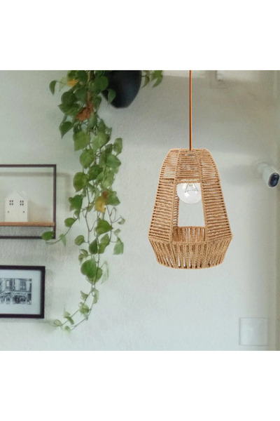 AFN LIGHTINGS Vintage Rattan Lampshade Handwoven Light Cage Decorate