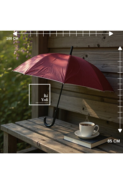 77 Pluie Bordo Baston Şemsiye | Klasik ve Zarif Şehir Tarzı Şemsiye (85x100 c...
