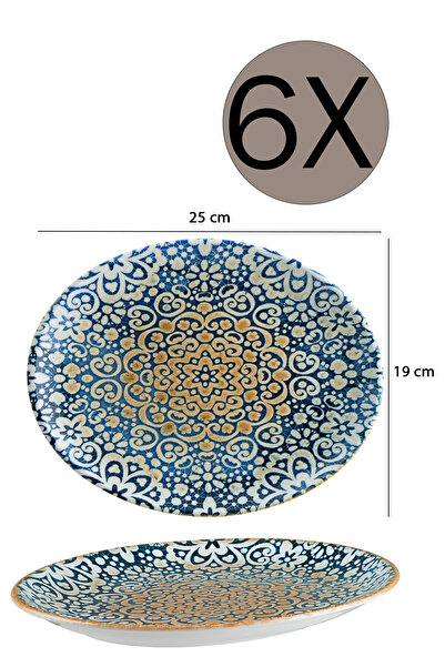 Bonna Porselen Alhambra Moove Oval Tabak 25 cm 6'lı Takım ALHMOV25OV