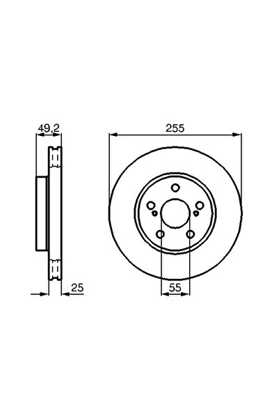 Bosch Спирачен диск Toyota Allion 1/Caldina/Carina E 6