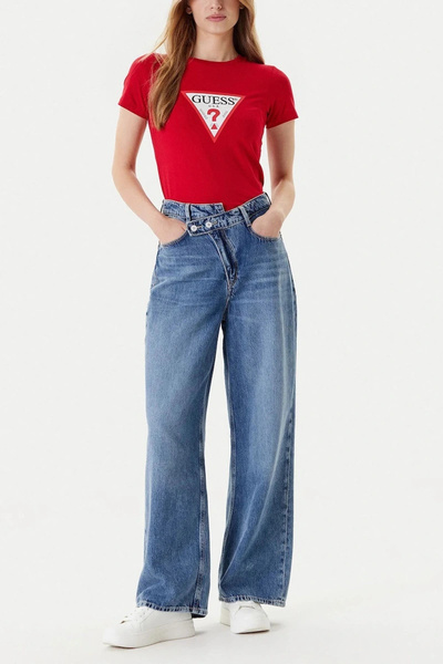 Guess Jeans Women Red Slim Fit T-Shirt W4Yi04J1314-G585