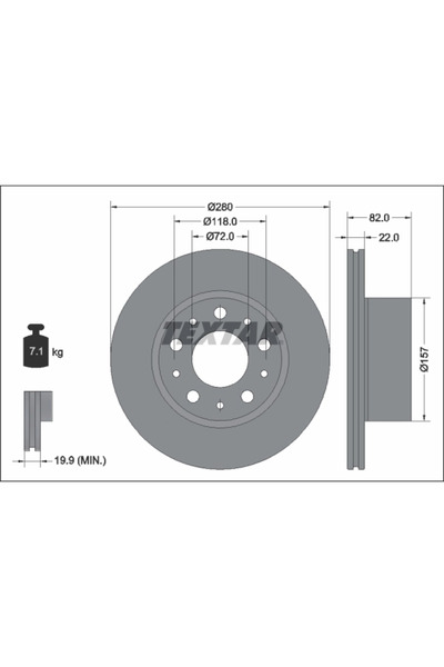 TEXTAR Disc Frana Fiat Ducato Bus/Ducato Caroserie/Ducato Platou / Sasiu