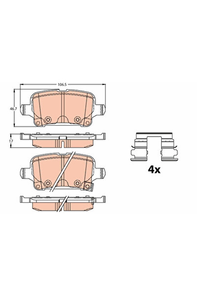 TRW Set Placute Frana Frana Disc Opel Astra K Vauxhall Astra Model 7 2015-2022