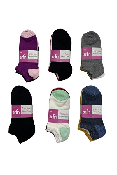 irem içgiyim Cute Women's 3-Piece Short Booties Socks (3 Pairs)