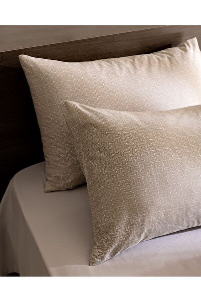 Madame Coco Odette 100% Cotton Ranforce 2-Piece Pillow Case - Beige