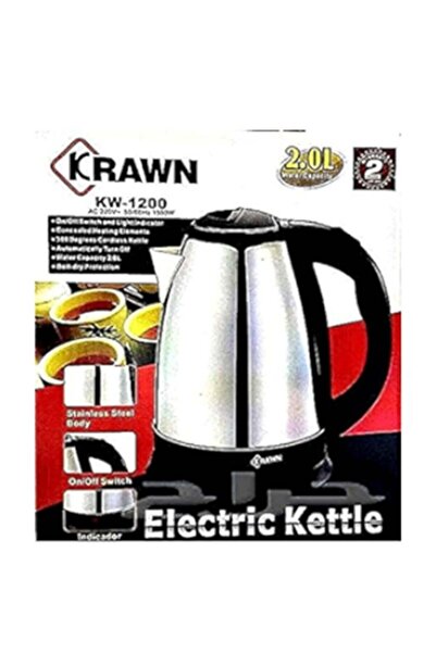 Crown غلاية كهربائية 2 لتر 1500 واط KW1200 فضي