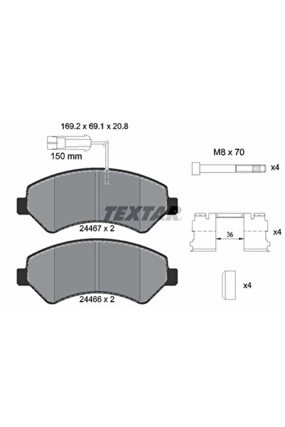 TEXTAR Set Placute Frana Frana Disc Fiat Ducato Bus/Ducato Caroserie/Ducato P...