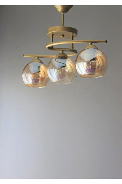 Uçar Fuji Modern Tasarım Yatak Odası Salon Mutfak Oturma Odası Renk Camlı 3 lü Avize