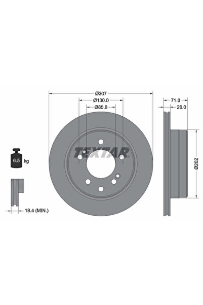 TEXTAR Дискови спирачки Ssangyong Rodius 1/Rodius 2/Stavic