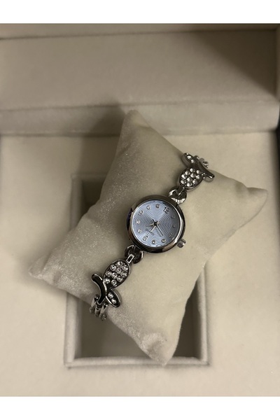 QUARTZ Stone Detailed Vintage Wristwatch in Gift Box