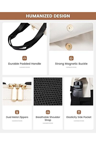 EXCEFORE شنطة ظهر للابتوب مقاس 15.6 بوصة للنساء، شنطة عمل بمنفذ USB، شنطة ظهر للسفر مقاومة للماء مع منظم.