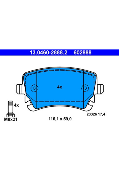 Ate Set Placute Frana Frana Disc Audi A4 B6/A4 B7/A6 Allroad C6 Bentley Conti...