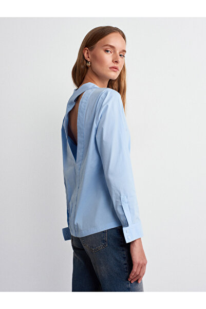 Dilvin 50523 Cămașă cu spatele deschis-albastru