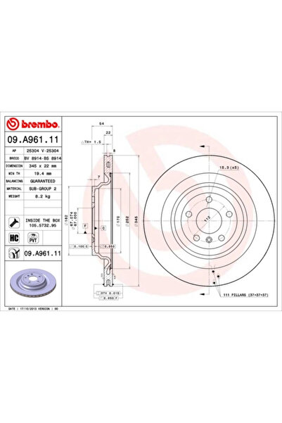 Brembo Дискови спирачки Brabus 35MR Mercedes-Benz Gl-Class/Gle/Gls