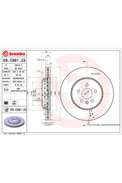 Brembo Disc Frana Land Rover Discovery Sport/Range Rover Evoque