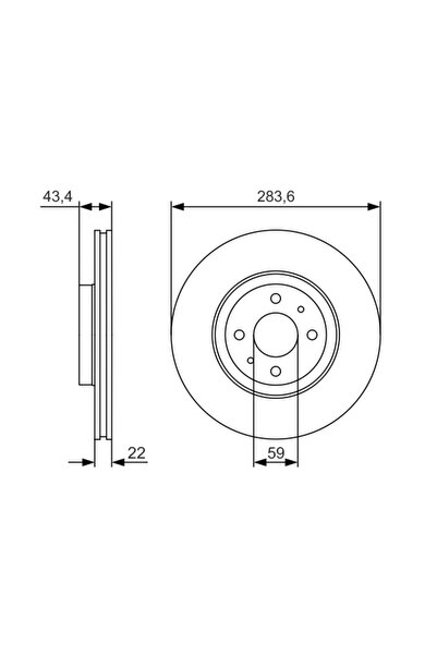 Bosch Disc Frana Abarth 500C / 595C / 695C Alfa Romeo 155