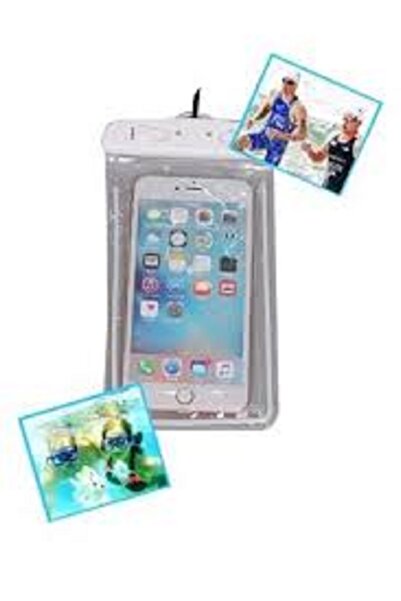 Rainbow Transparent Waterproof Phone Case Wallet White