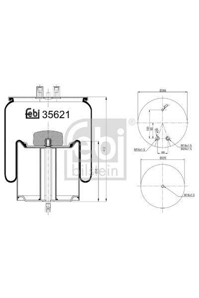 FEBI BILSTEIN Въздушни окачващи маншони заден десен мост Renault Trucks Magnu...