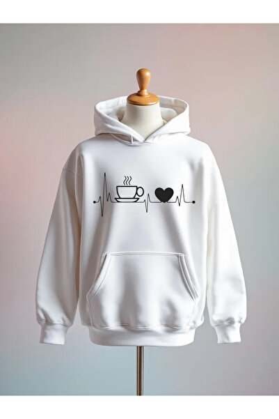 Vordevia سويت شيرت كبير الحجم مصنوع من القطن بطبعة القهوة وثلاثة خيوط