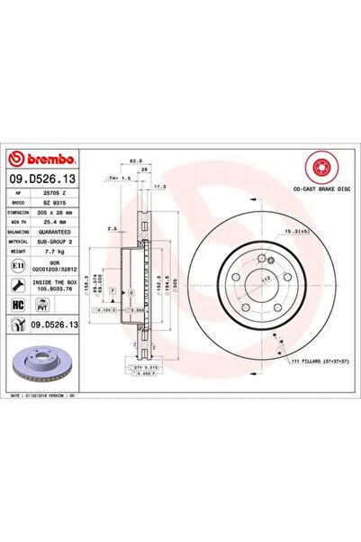Brembo Disc Frana Mercedes-Benz C-Class/E-Class Mercedes-Benz (Bbdc) C-Class/...