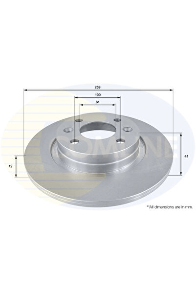 Comline Disc Frana Dacia Logan/Sandero Renault Logan 1/Sandero/Stepway 1/Twin...