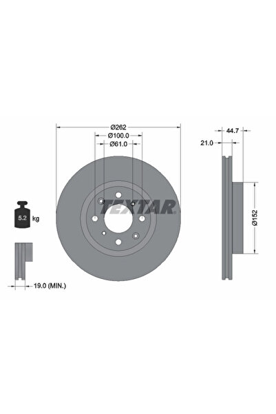TEXTAR Disc Frana Honda City 7/Jazz 5