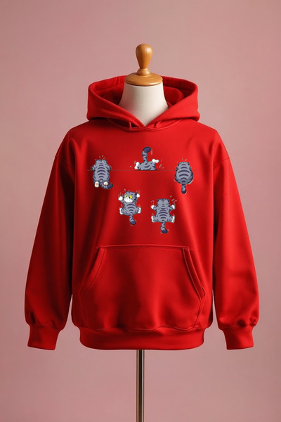Vordevia Φούτερ Cat με τύπωμα Cotton 3 Thread O oversized