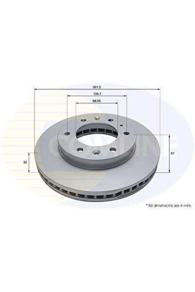 Comline Disc Frana Ford Ranger Mazda Bt-50 2 Pick-Up
