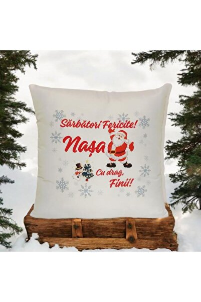 OEM Set of 2 Personalized Pillows Gift for Godparents, ''Happy Holidays''