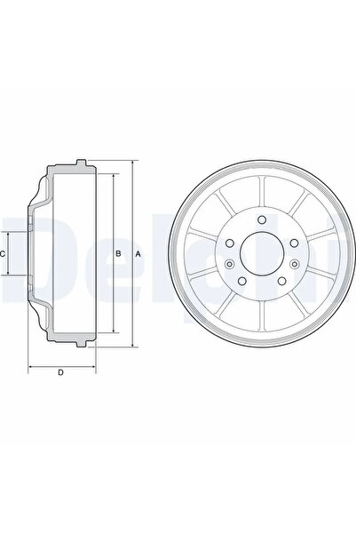 DELPHİ Спирачен барабан Citroen Jumpy 2 Fiat Scudo Bus/Scudo Body/Scudo Platf...