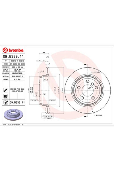 Brembo Disc Frana Bmw 3/4 Bmw (Brilliance) 3 Series