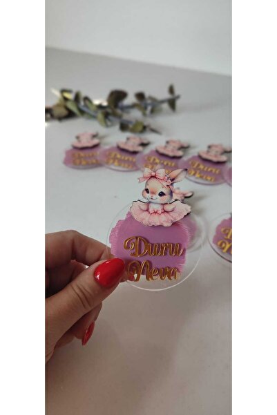 hoby shop Pleksi Pembe Tavşan Magnet 20adet