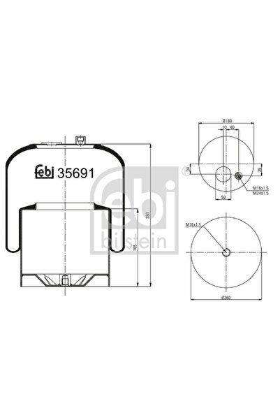 FEBI BILSTEIN Burduf, Suspensie Pneumatica Mercedes-benz Actros Mp2 / Mp3 200...