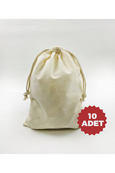 KOSTEBAG Bakliyat Sebze Meyve Saklama Torbası 20x30cm Ham Bez Kese 10 Adet